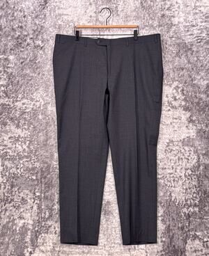 Canali Dress Pants 42 x 31 Mens Gray Wool Pleated Slim Fit Trouser